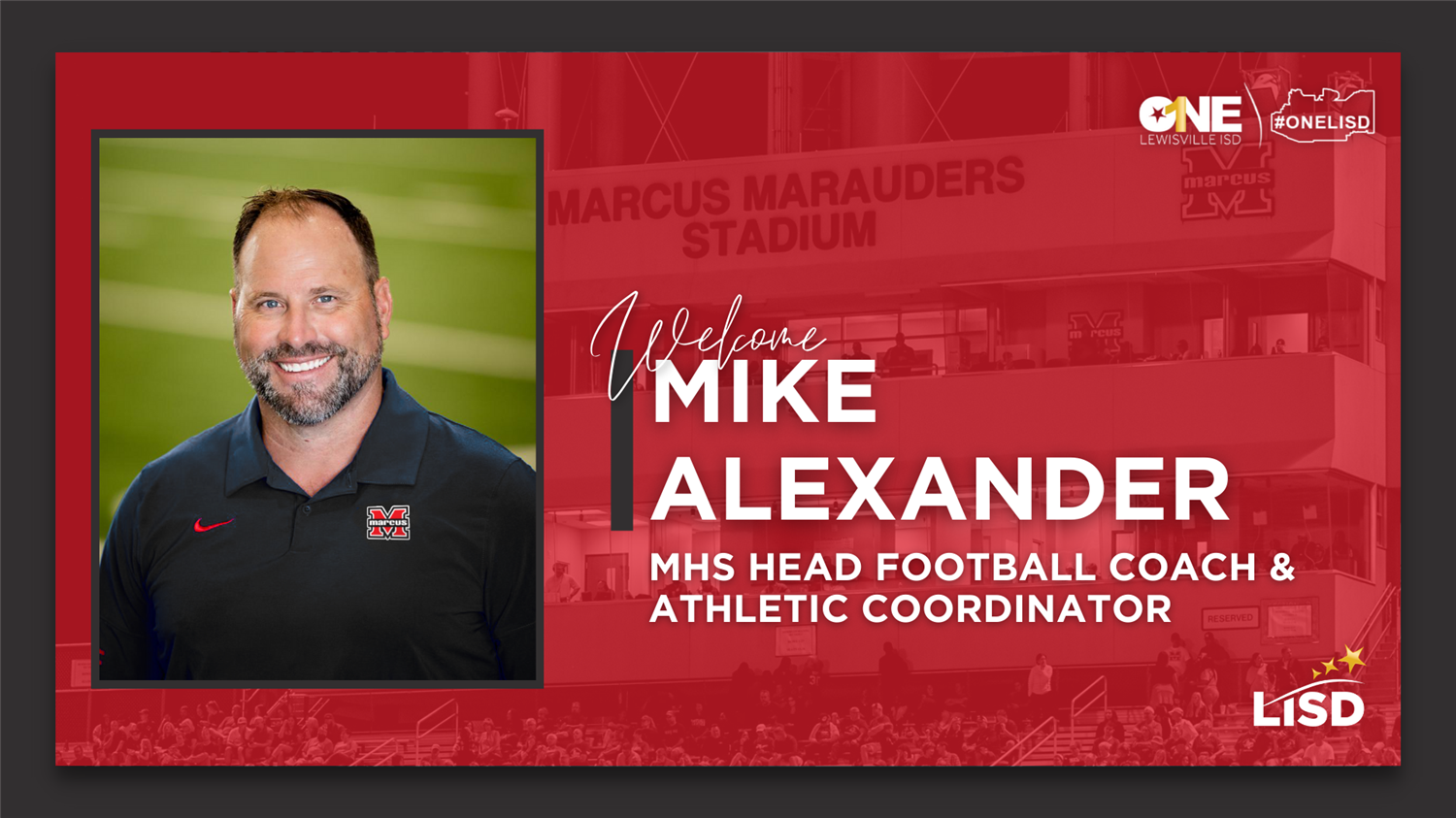 Mike Alexander Named Head Football Coach of Marcus Marauders
